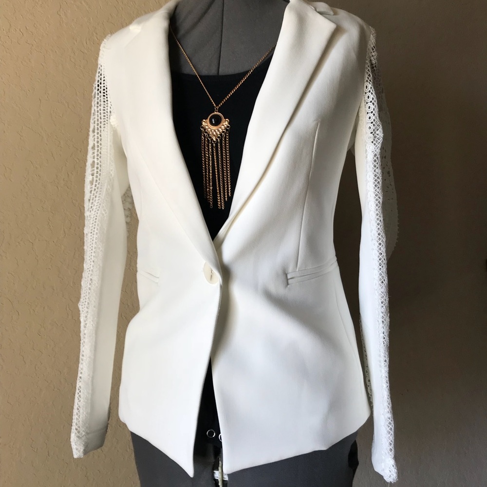 White lace blazer